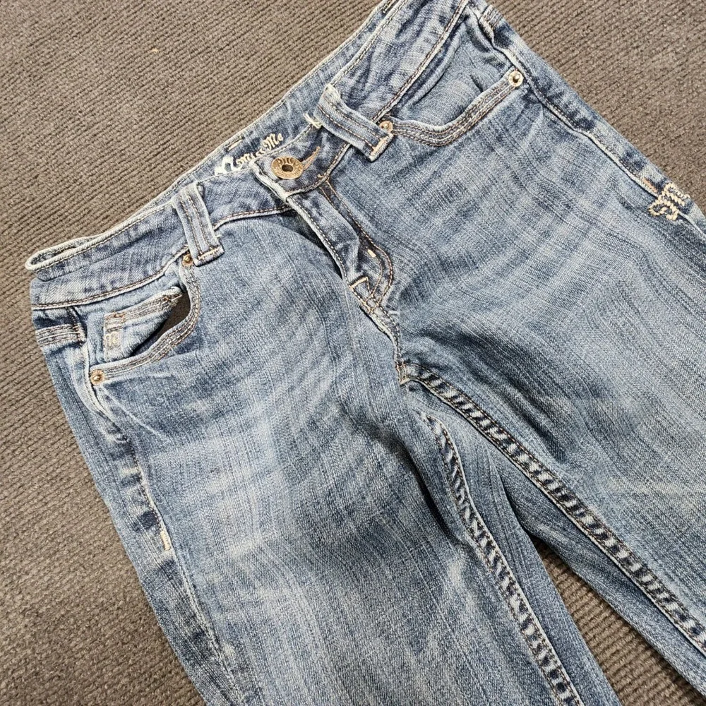 Miss Me Bootcut Jeans Women 27 Blue Embellished Pocket JP4556B Y2K